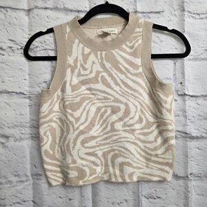 Happily Grey Tan and White Zebra Print Tank Top Size Small